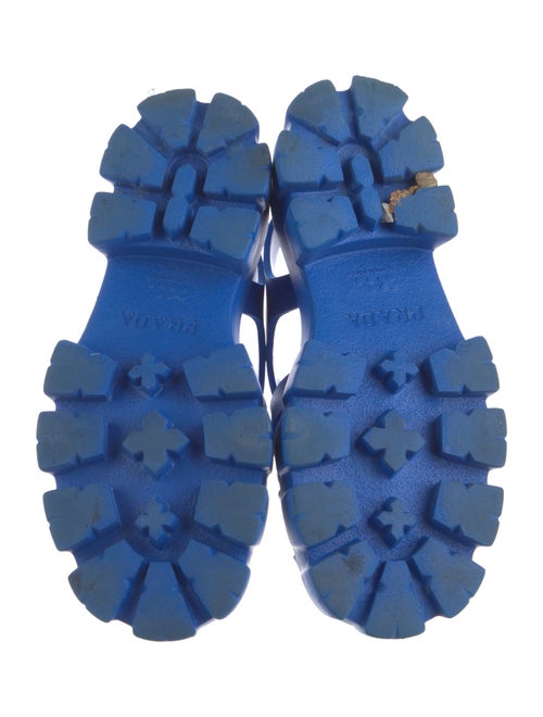 Prada Enameled Metal Triangle Rubber Slingback Sandals