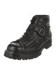 Prada Leather Studded Accents Lace-Up Boots
