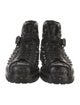 Prada Leather Studded Accents Lace-Up Boots