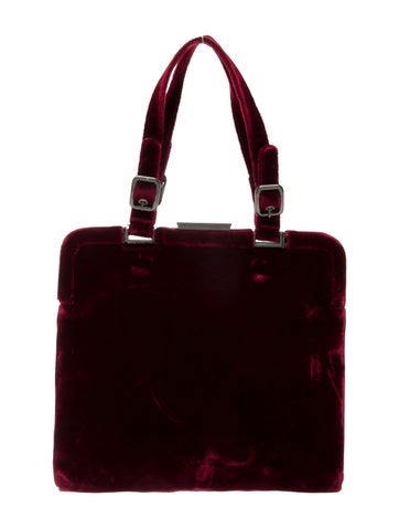 Prada Handle Bags Velvet Top Bag Vintage