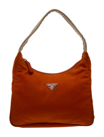 Prada Enameled Metal Triangle Top Handle Bag