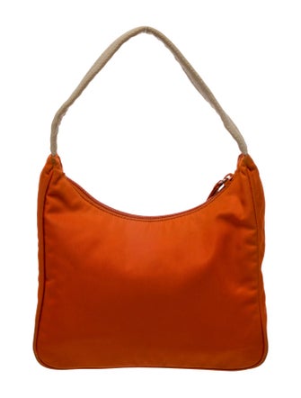 Prada Enameled Metal Triangle Top Handle Bag