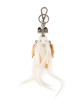 Prada Fur-Trimmed Robot Keychain