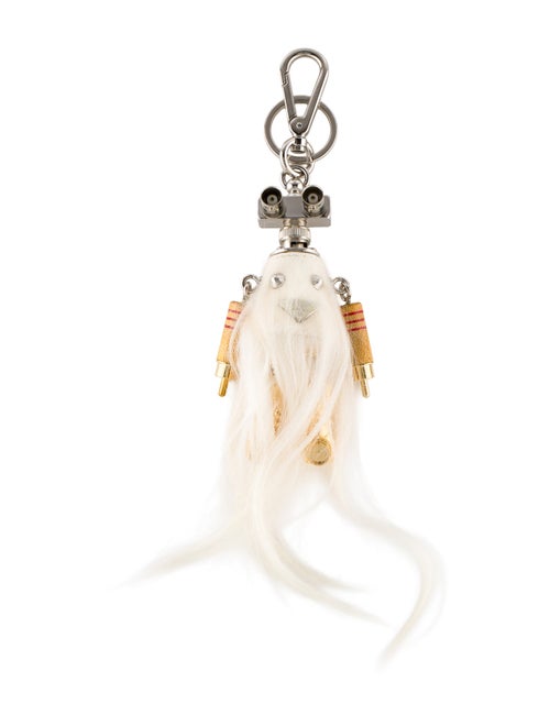 Prada Fur-Trimmed Robot Keychain