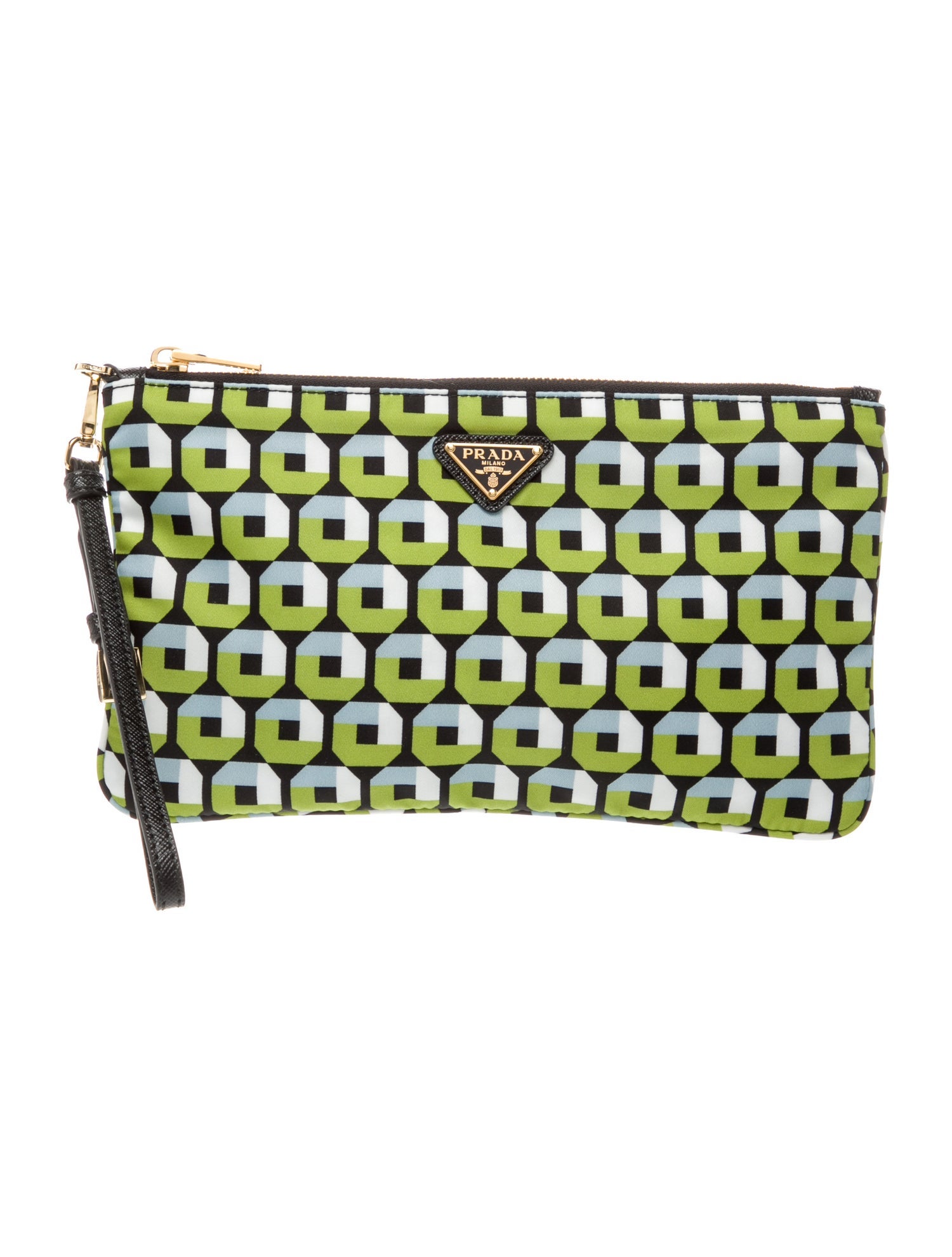 Prada Enameled Metal Triangle Clutch