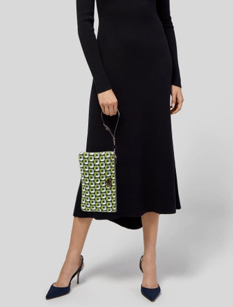 Prada Enameled Metal Triangle Clutch