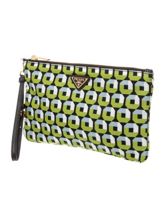 Prada Enameled Metal Triangle Clutch