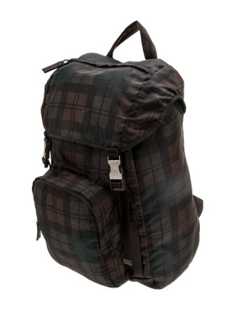 Prada Enameled Metal Triangle Backpack