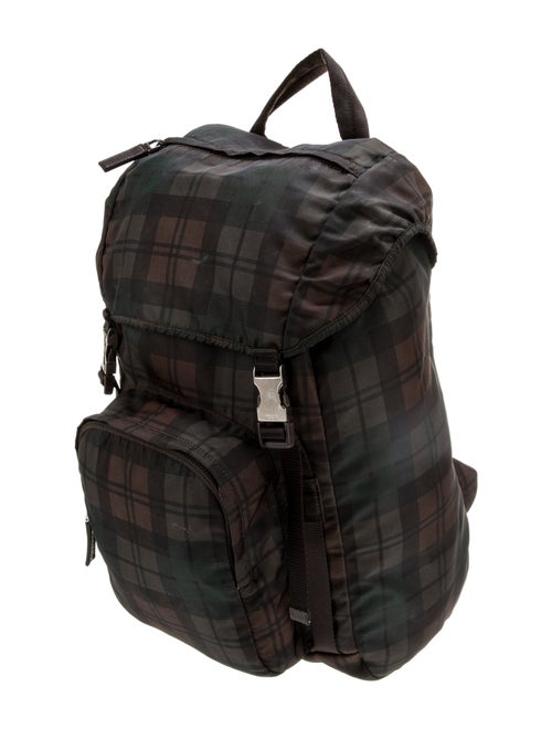 Prada Enameled Metal Triangle Backpack