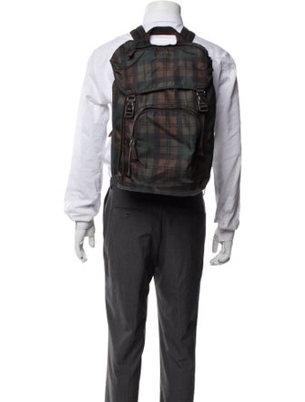 Prada Enameled Metal Triangle Backpack