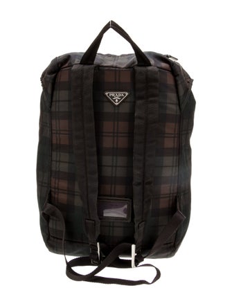 Prada Enameled Metal Triangle Backpack