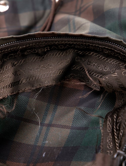 Prada Enameled Metal Triangle Backpack