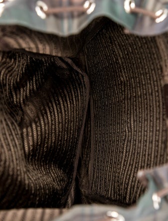 Prada Enameled Metal Triangle Backpack