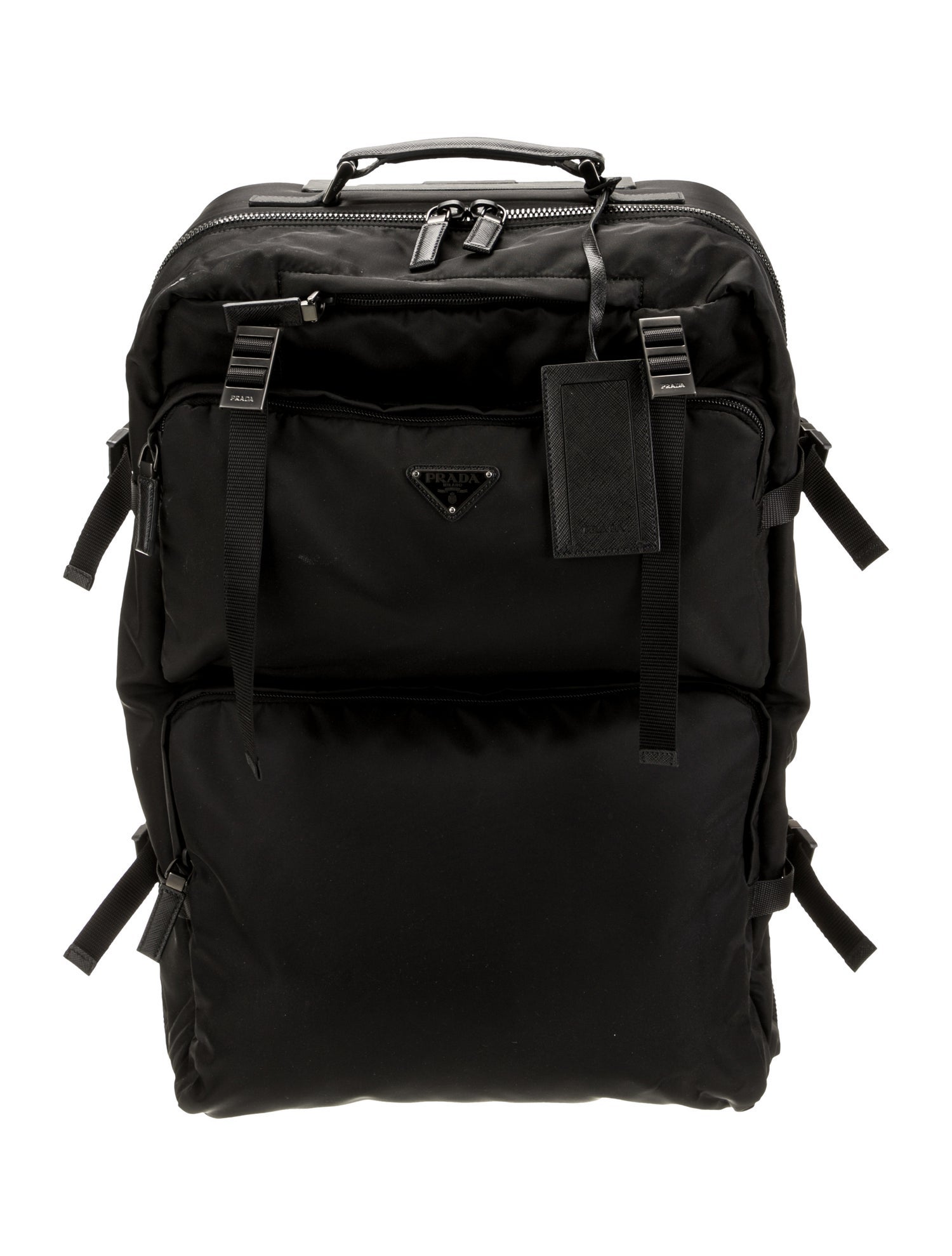 Prada Enameled Metal Triangle Briefcase