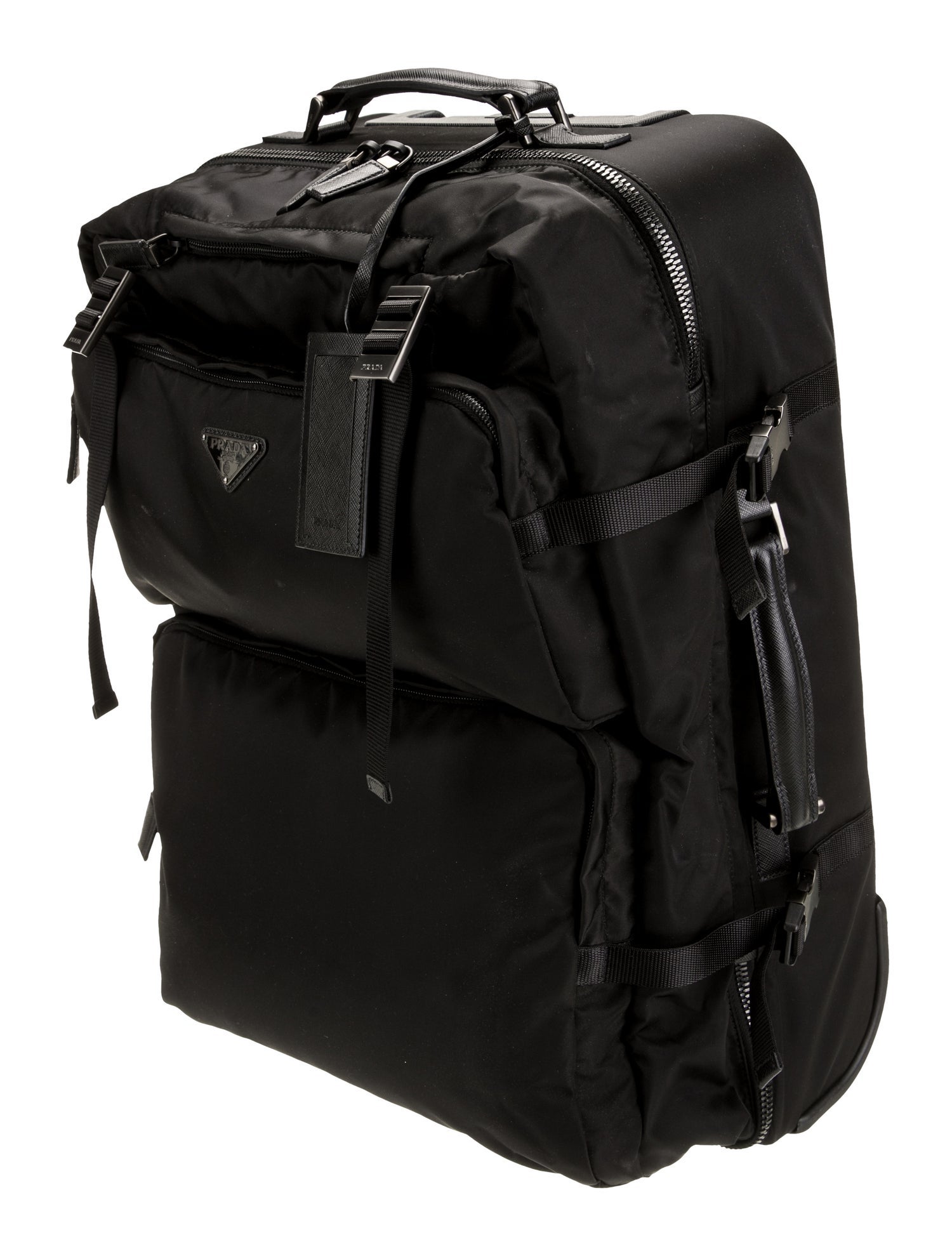 Prada Enameled Metal Triangle Briefcase