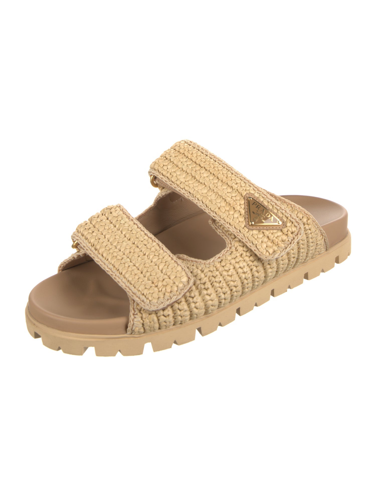Prada Straw Slides