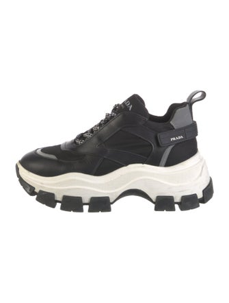 Prada Leather Colorblock Pattern Chunky Sneakers