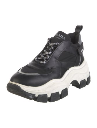 Prada Leather Colorblock Pattern Chunky Sneakers