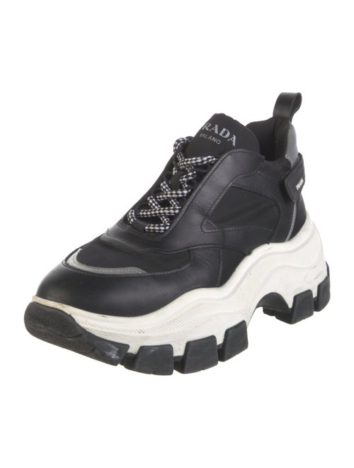 Prada Leather Colorblock Pattern Chunky Sneakers