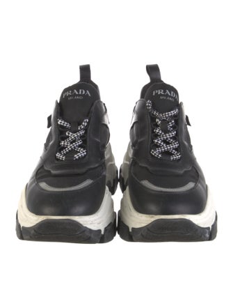 Prada Leather Colorblock Pattern Chunky Sneakers
