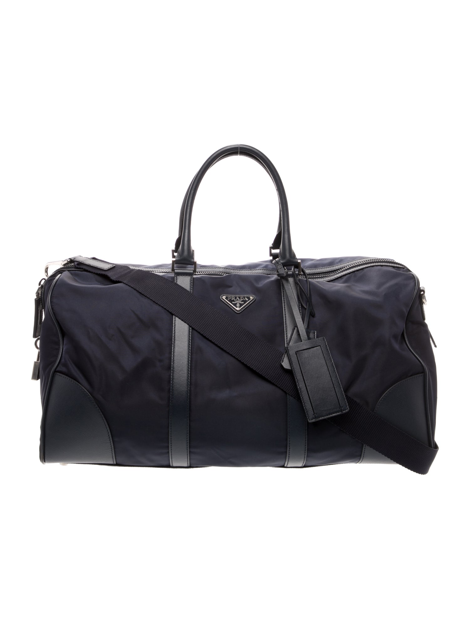 Prada Saffiano-Trimmed Tessuto Duffle Bag