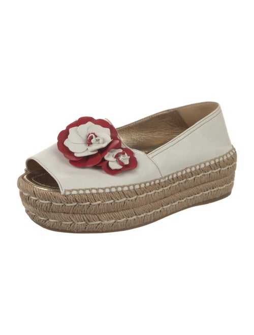 Prada Leather Colorblock Pattern Espadrilles