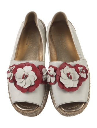 Prada Leather Colorblock Pattern Espadrilles