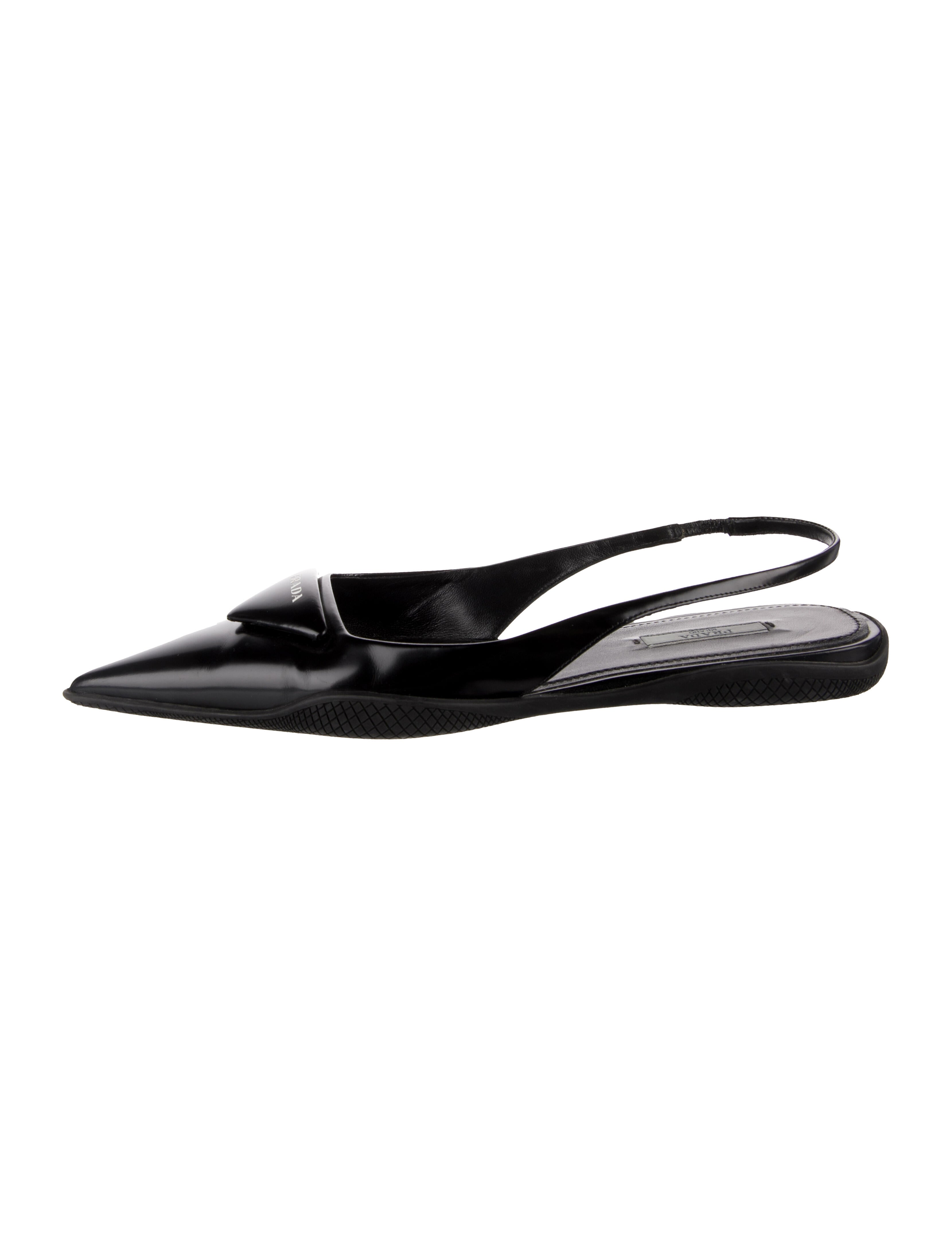 Prada Leather Slingback Flats