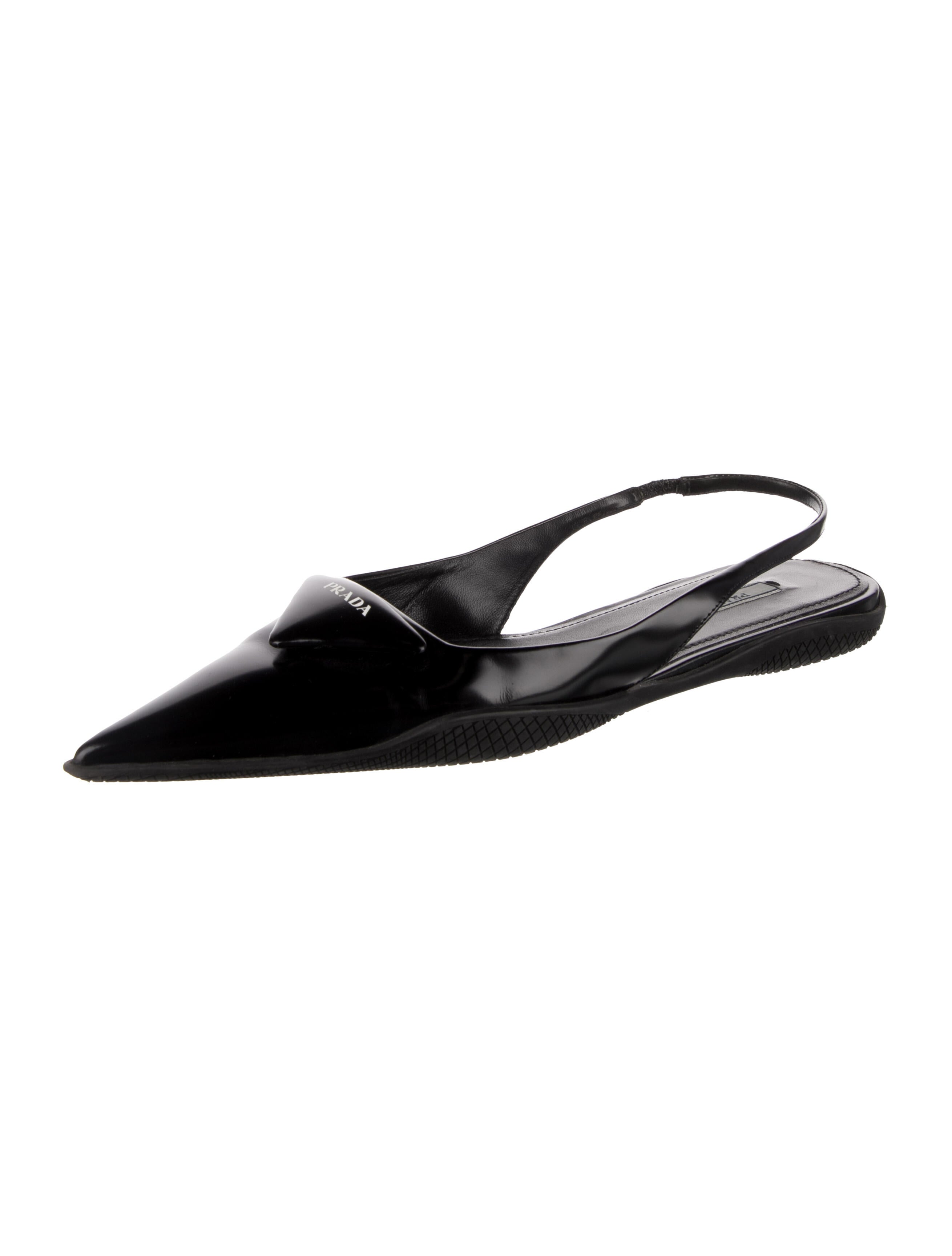 Prada Leather Slingback Flats