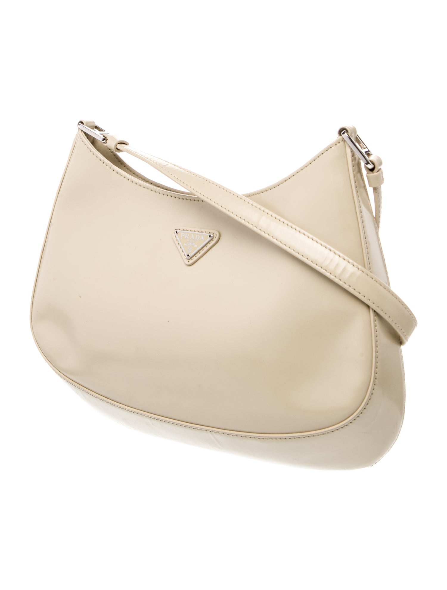 Prada Enameled Metal Triangle Cleo