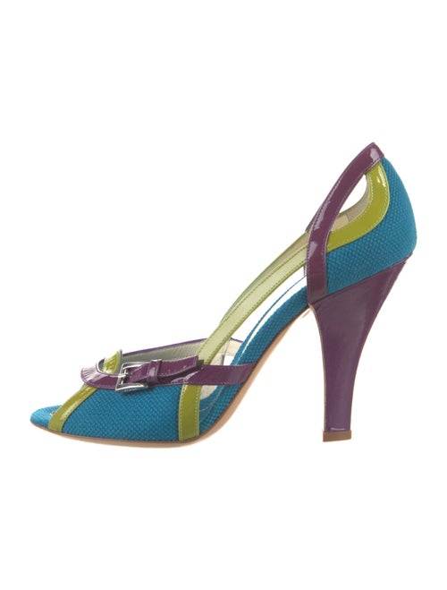 Prada Colorblock Pattern Slingback Sandals