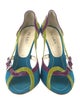 Prada Colorblock Pattern Slingback Sandals