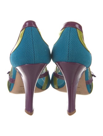 Prada Colorblock Pattern Slingback Sandals