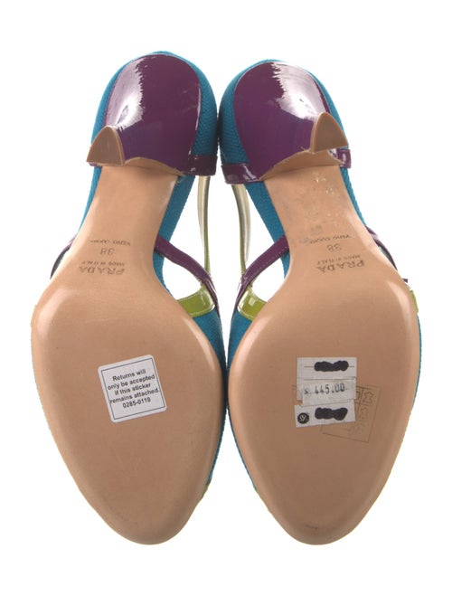 Prada Colorblock Pattern Slingback Sandals