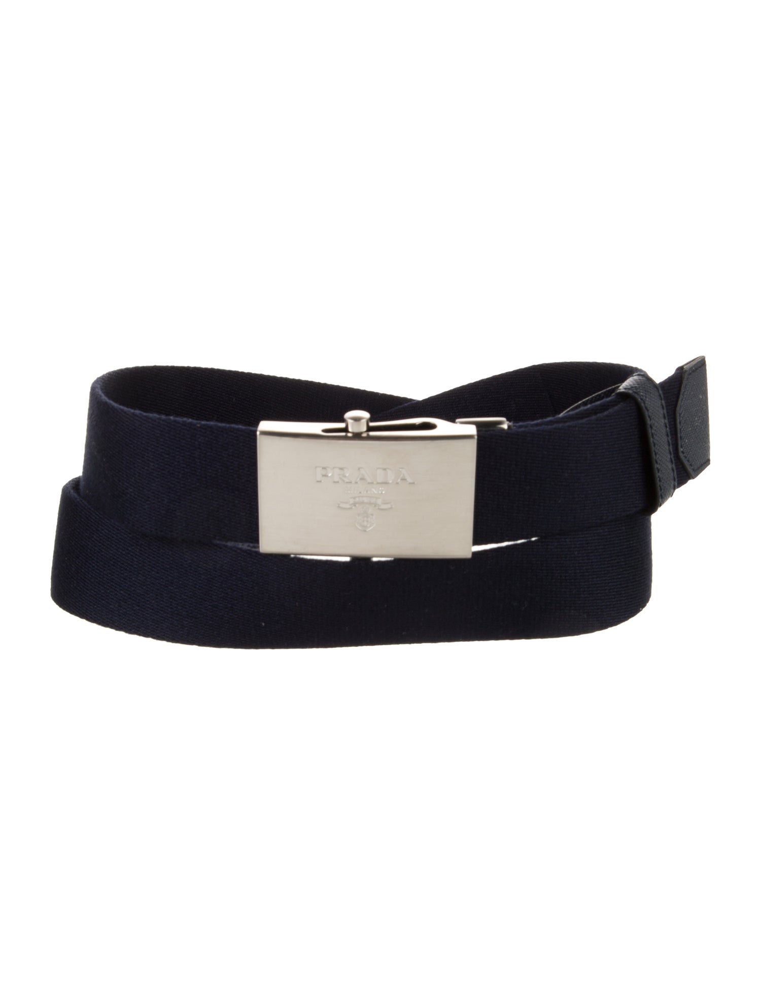Prada Vinyl Elasticized Logo Belt