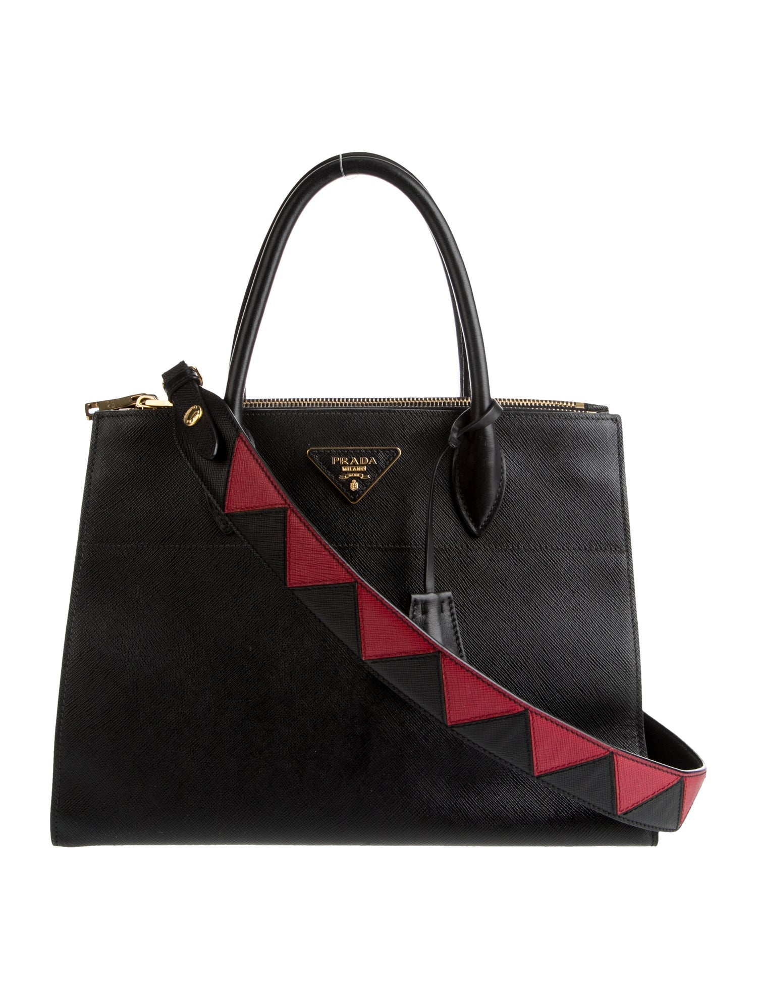 Prada Enameled Metal Triangle Paradigme