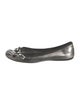 Prada Leather Bow Accents Ballet Flats