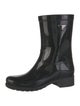 Prada Enameled Metal Triangle Rubber Rain Boots