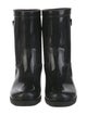 Prada Enameled Metal Triangle Rubber Rain Boots