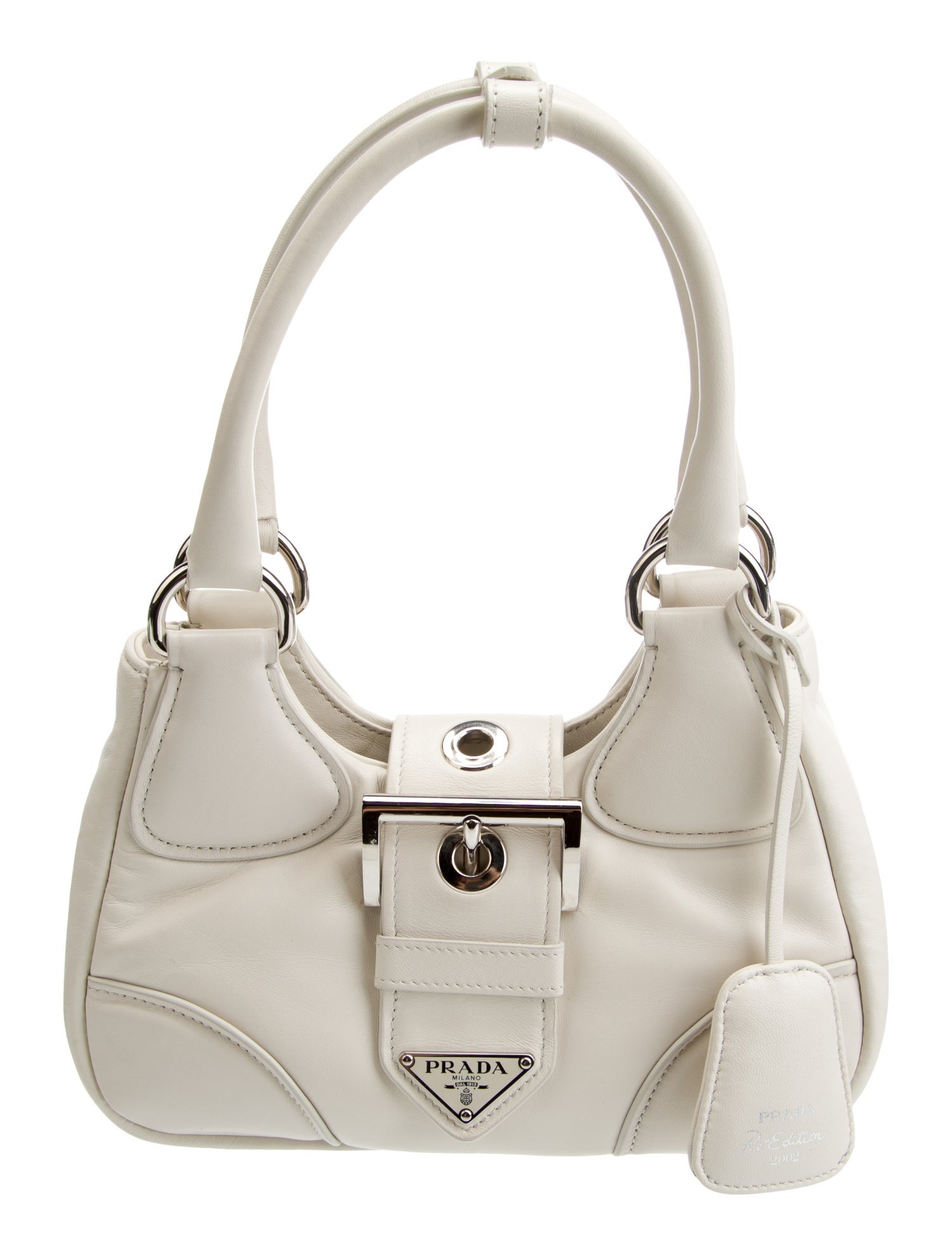 Prada Enameled Metal Triangle Moon