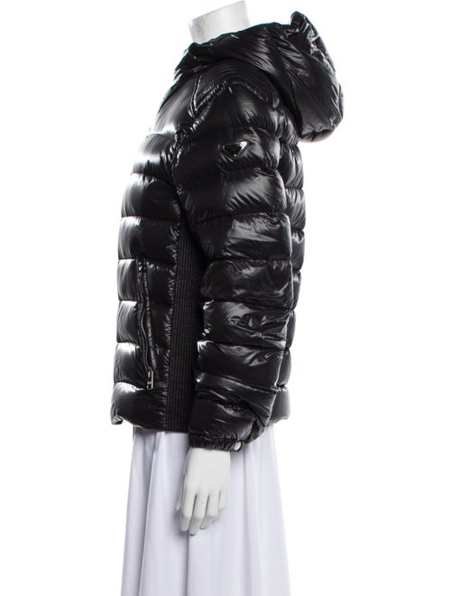Prada 2021 Enameled Metal Triangle Puffer Coat