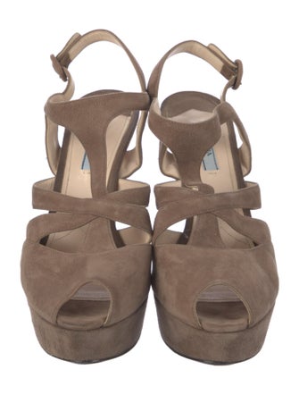 Prada Suede T-Strap Pumps
