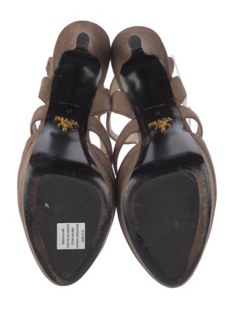 Prada Suede T-Strap Pumps