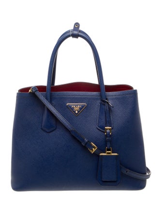 Prada Saffiano Cuir Leather Double Bag Medium