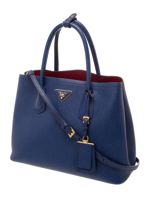 Prada Saffiano Cuir Leather Double Bag Medium