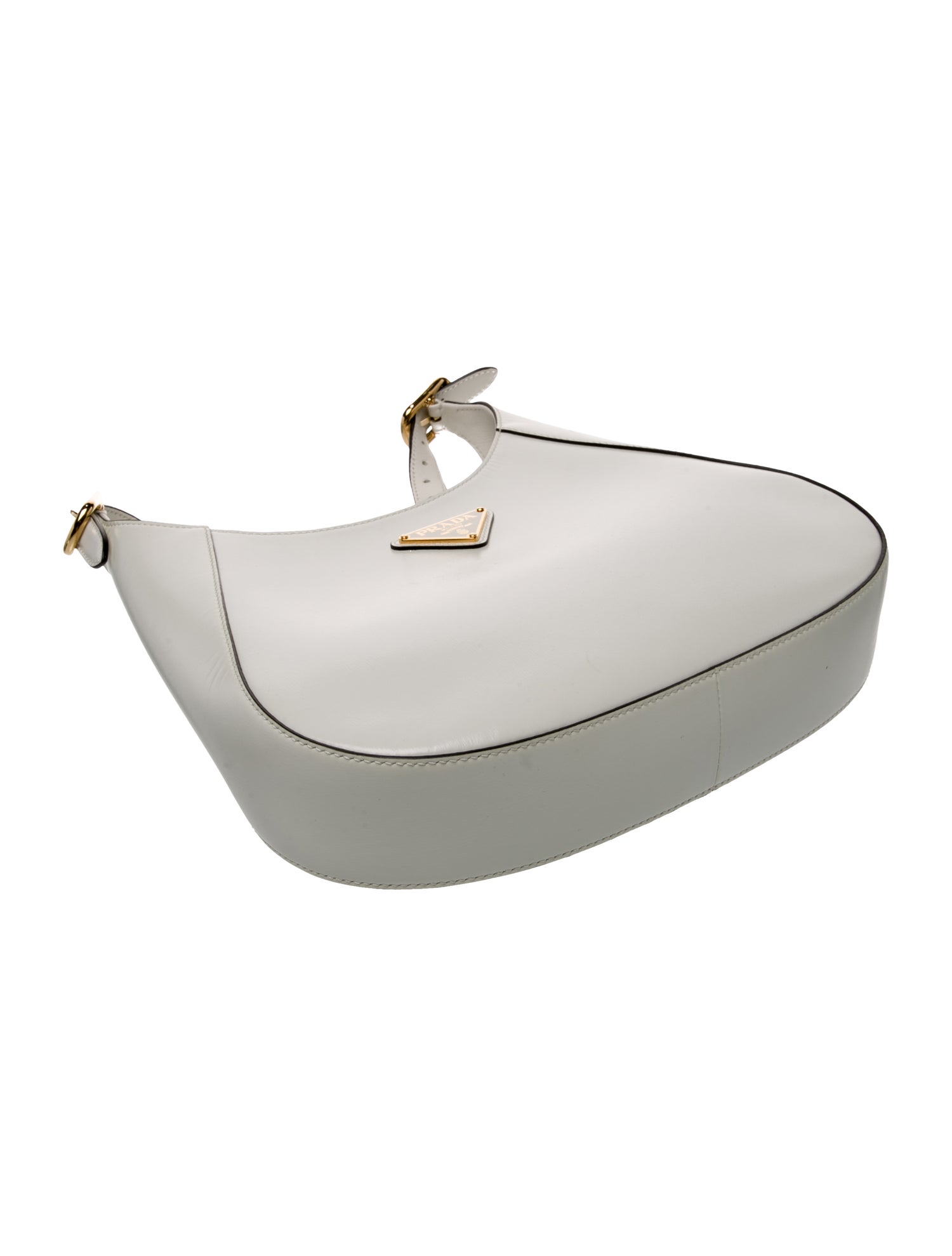 Prada Enameled Metal Triangle Cleo