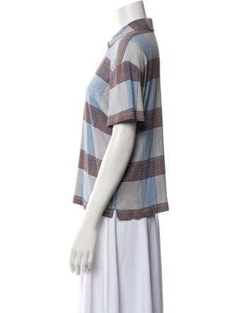 Prada 2011 Plaid Print Button-Up Top