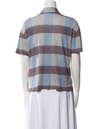 Prada 2011 Plaid Print Button-Up Top