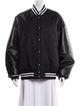 Prada Enameled Metal Triangle Nylon Varsity Jacket