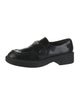 Prada Enameled Metal Triangle Leather Oxfords